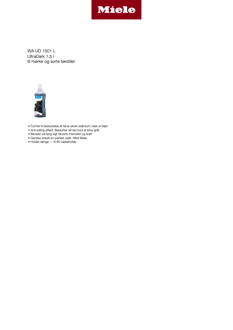 Page 1 de la notice Manuel utilisateur Miele WA UD 1501 L