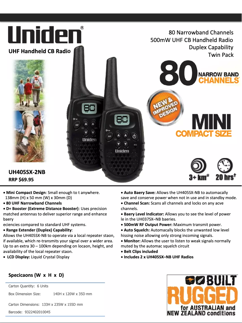 Image de la première page du manuel de l'appareil UH405SX-2NB