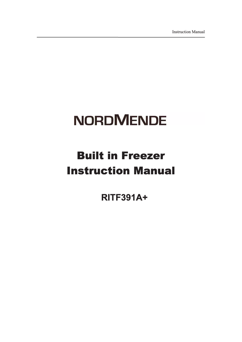 Page n°1 - Manuel utilisateur Nordmende RITF391A