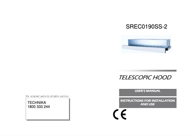 Page 1 de la notice Manuel utilisateur Technika SREC0190SS-2