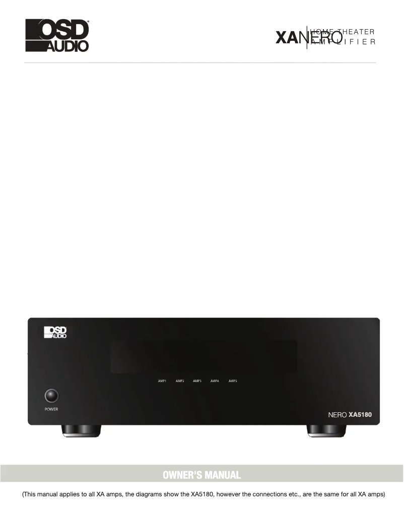 Page 1 de la notice Manuel utilisateur OSD Audio Nero XA5180