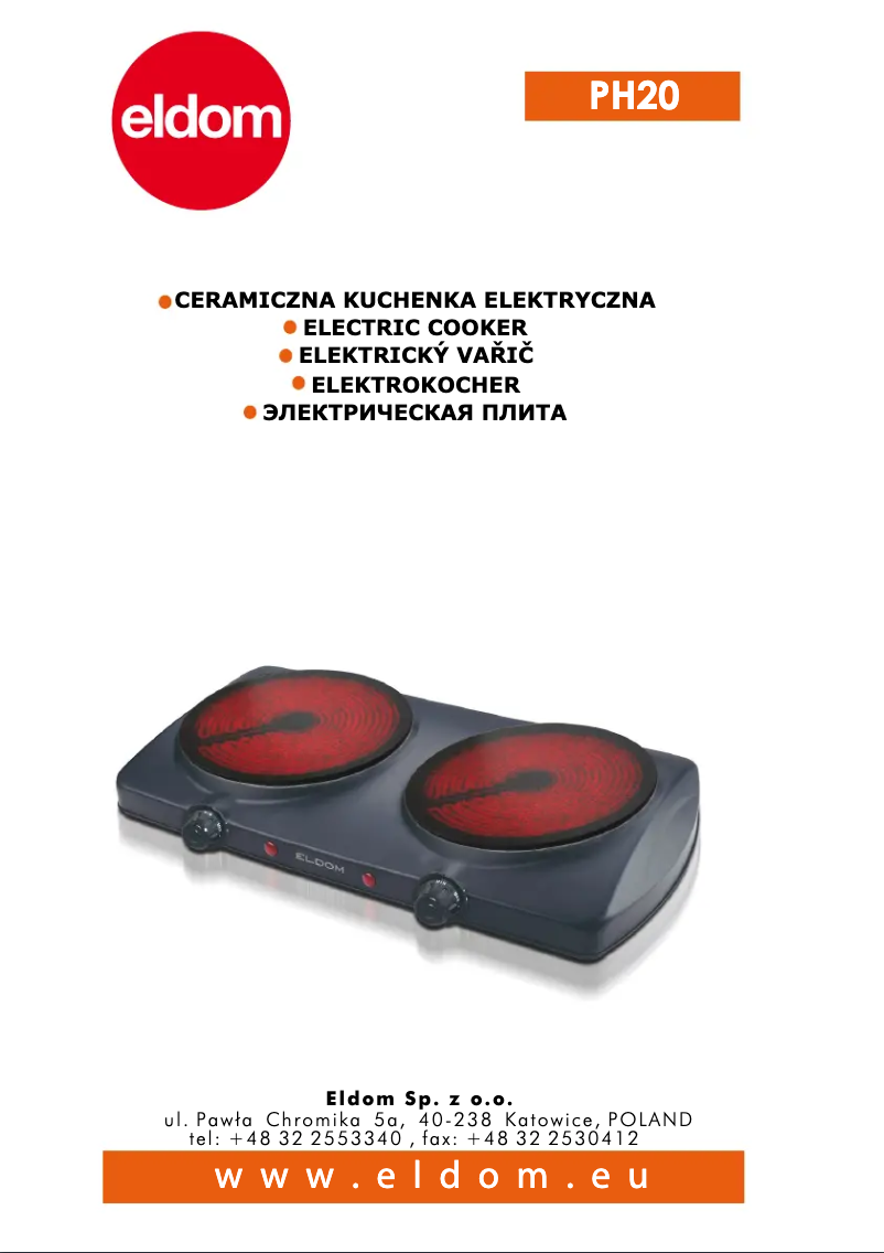 Page 1 de la notice Manuel utilisateur Eldom HOBEE PH20