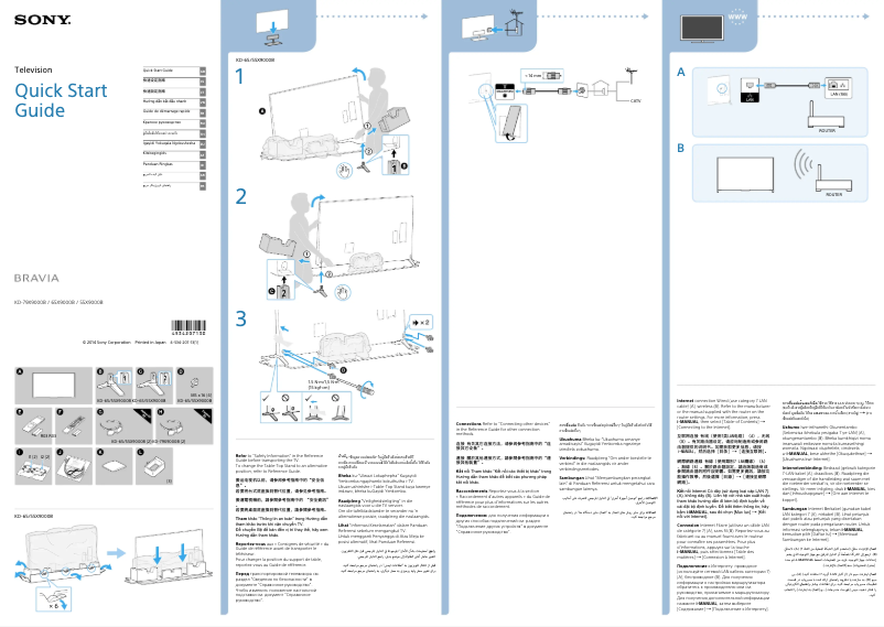Page n°1 - Guide d'installation Sony Bravia KD-65X9000B