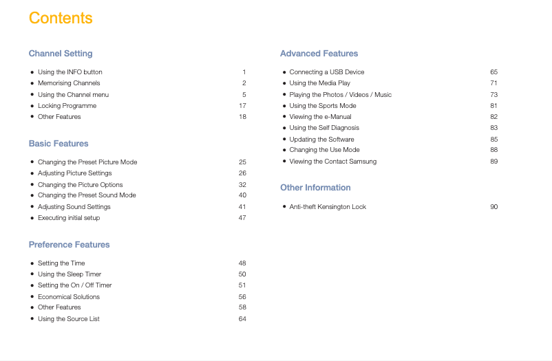 Page 1 de la notice Manuel utilisateur Samsung UA40N5000AJ