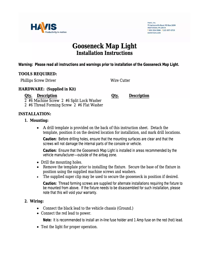Page 1 de la notice Manuel utilisateur Havis C-MAP-SL