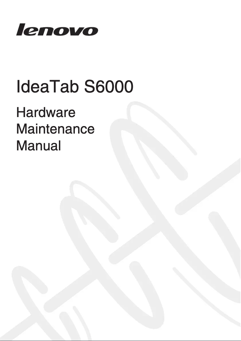 Page n°1 - Manuel utilisateur Lenovo IdeaTab S6000