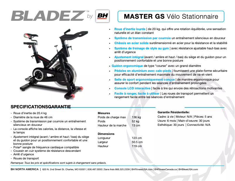 Image de la première page du manuel de l'appareil Master GS