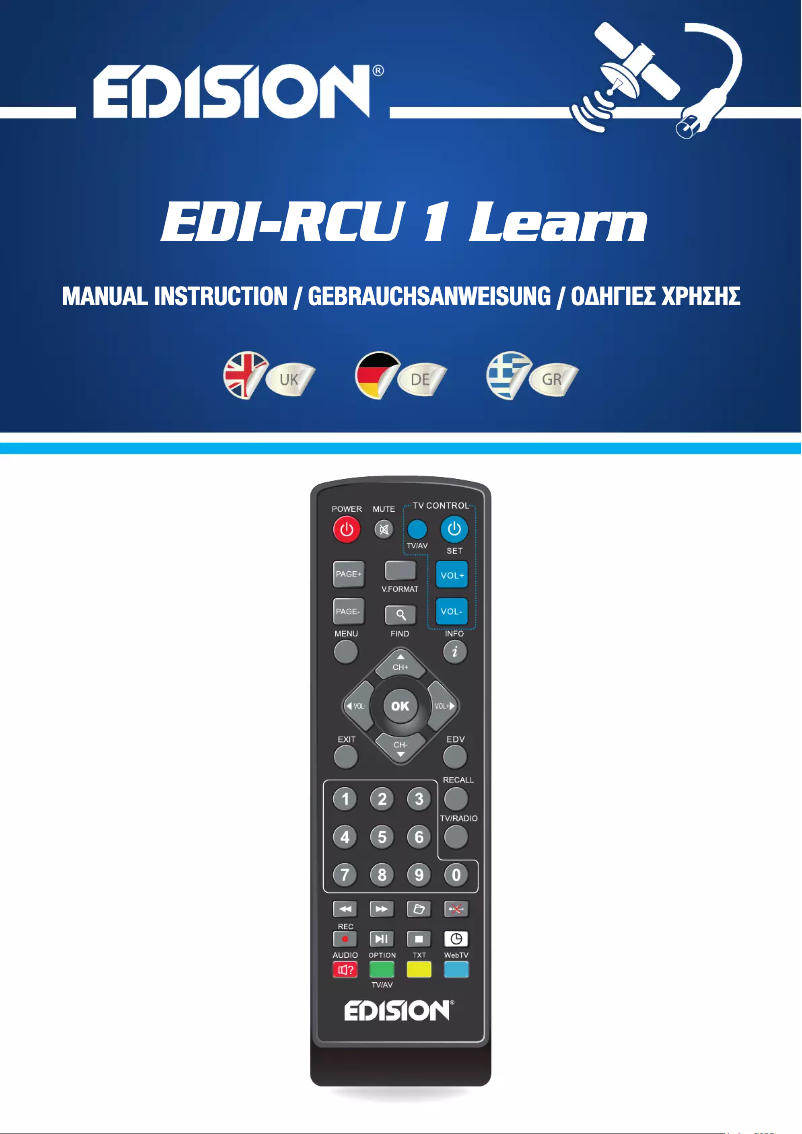 Page n°1 - Manuel utilisateur Edision EDI-RCU