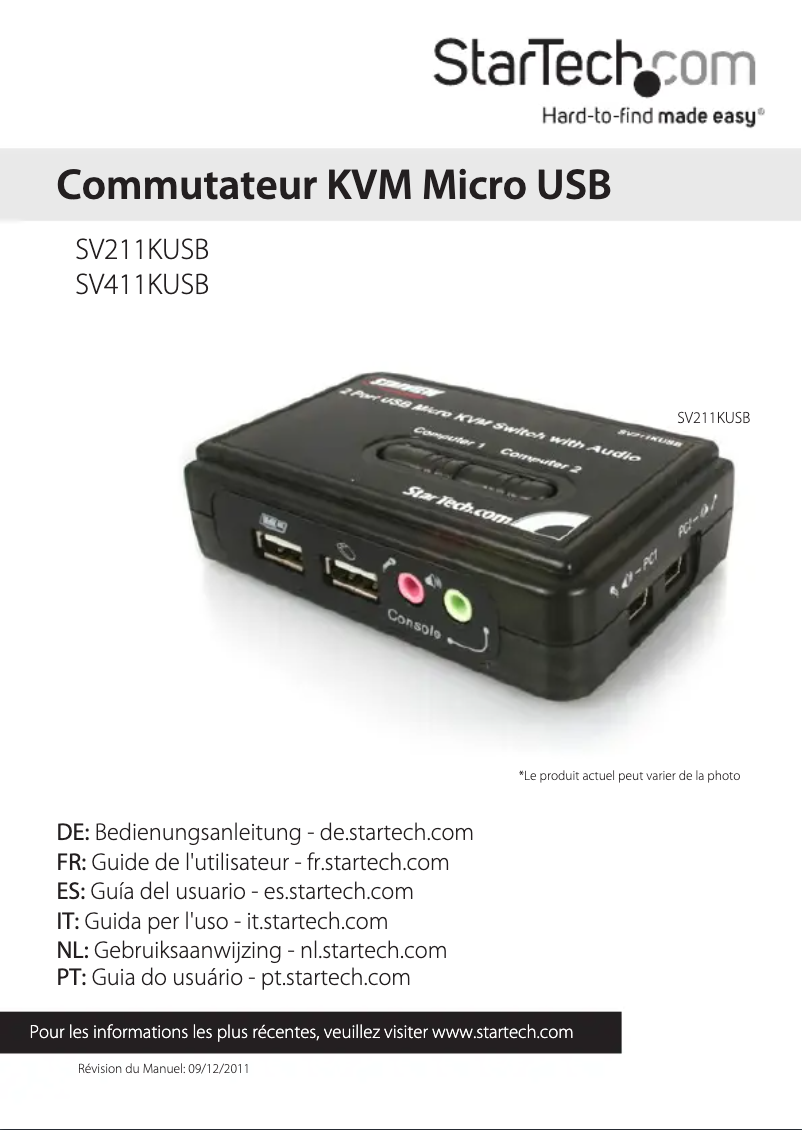 Image de la première page du manuel de l'appareil SV411KUSB