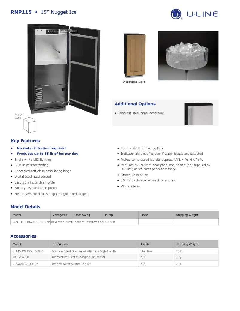 Image de la première page du manuel de l'appareil URNP115-IS01A