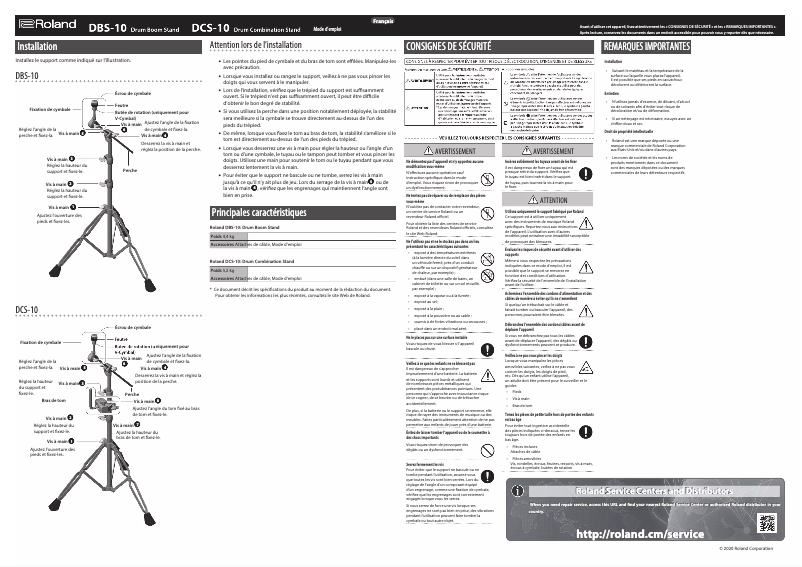 Page 1 de la notice Manuel utilisateur Roland DCS-10