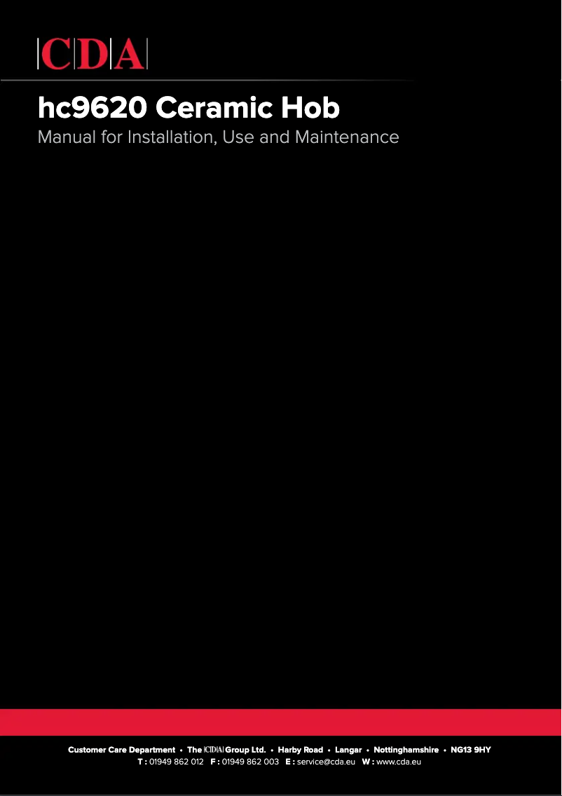 Page n°1 - Manuel utilisateur CDA HC9620