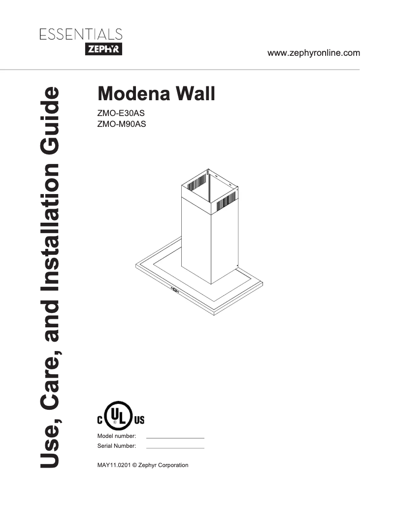 Imagen de la primera página del manual del dispositivo ZMOM90AS