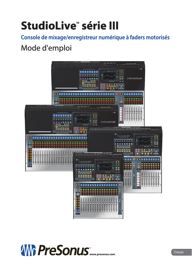 Page n°1 - Manuel utilisateur PreSonus StudioLive 32S Series III