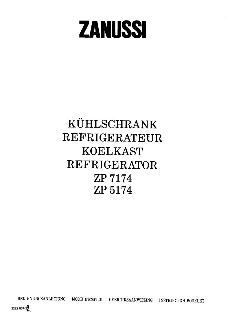 Image de la première page du manuel de l'appareil ZP 5174