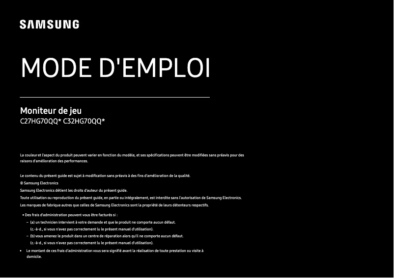 Page n°1 - Manuel utilisateur Samsung C27HG70QQU