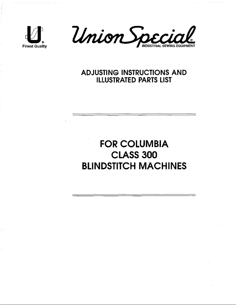 Page 1 de la notice Manuel utilisateur Union Special Columbia 300-5