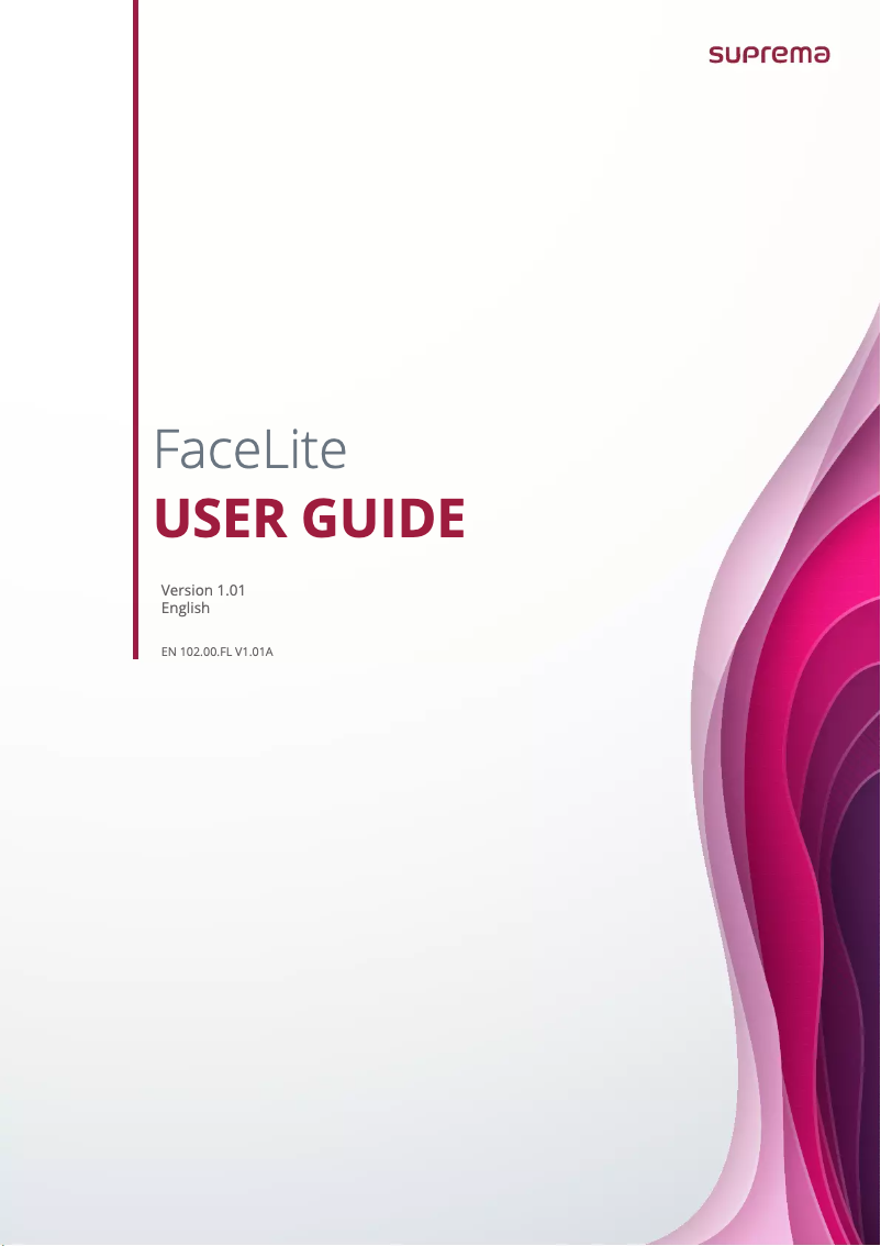 Page 1 de la notice Manuel utilisateur Suprema FaceLite