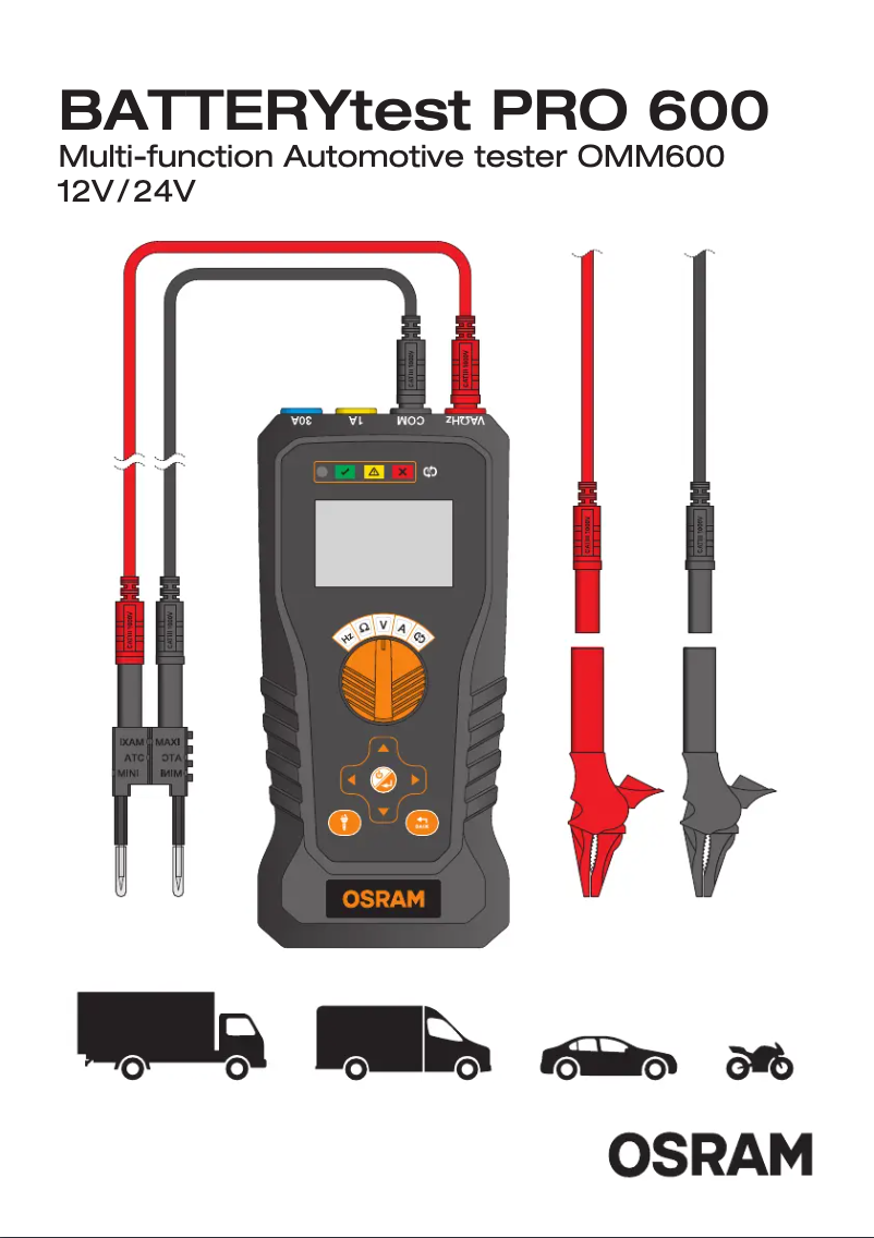 Page 1 de la notice Manuel utilisateur Osram BATTERYtest PRO 600
