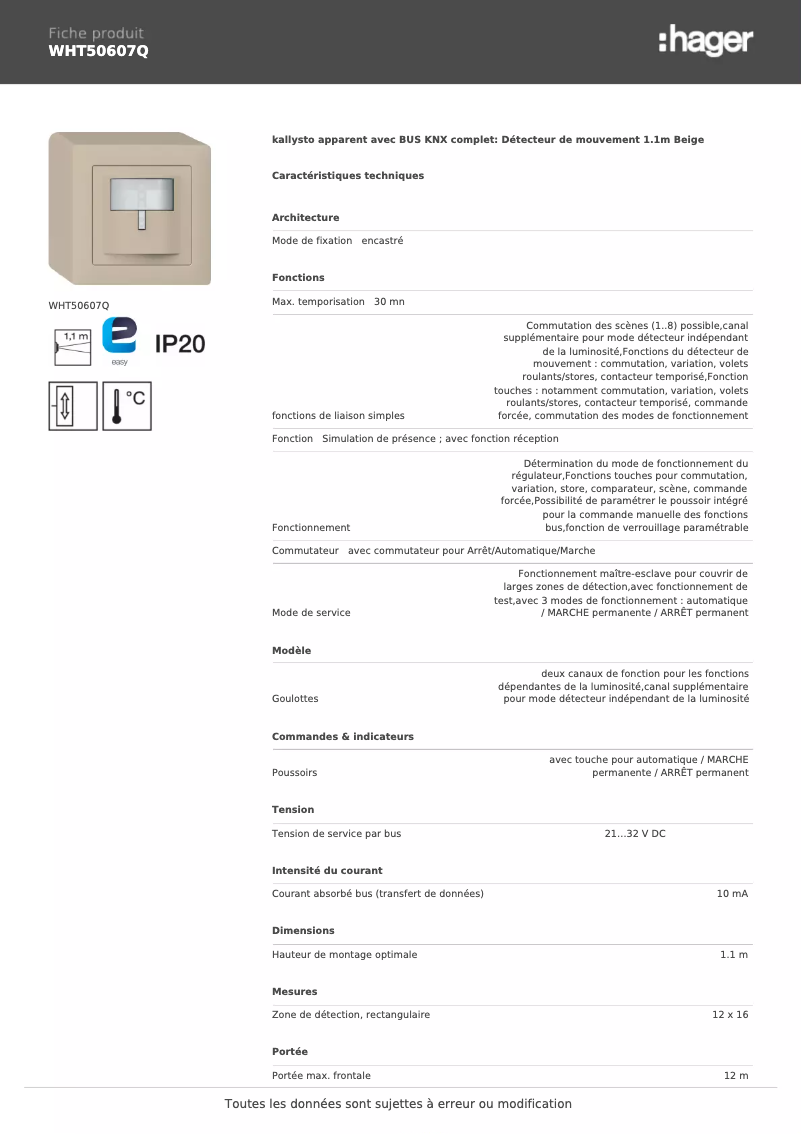 Image de la première page du manuel de l'appareil WHT50607Q