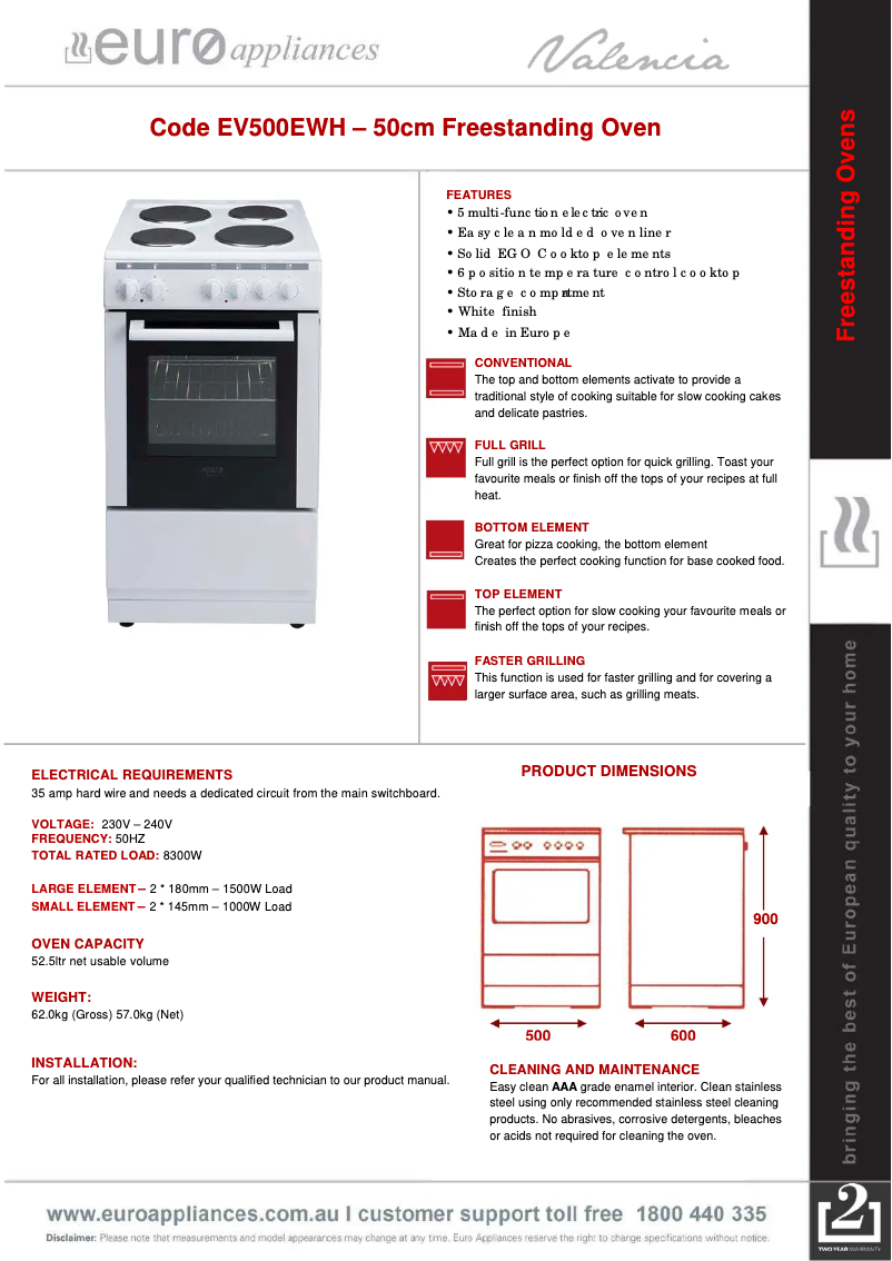 Image de la première page du manuel de l'appareil EV500EWH
