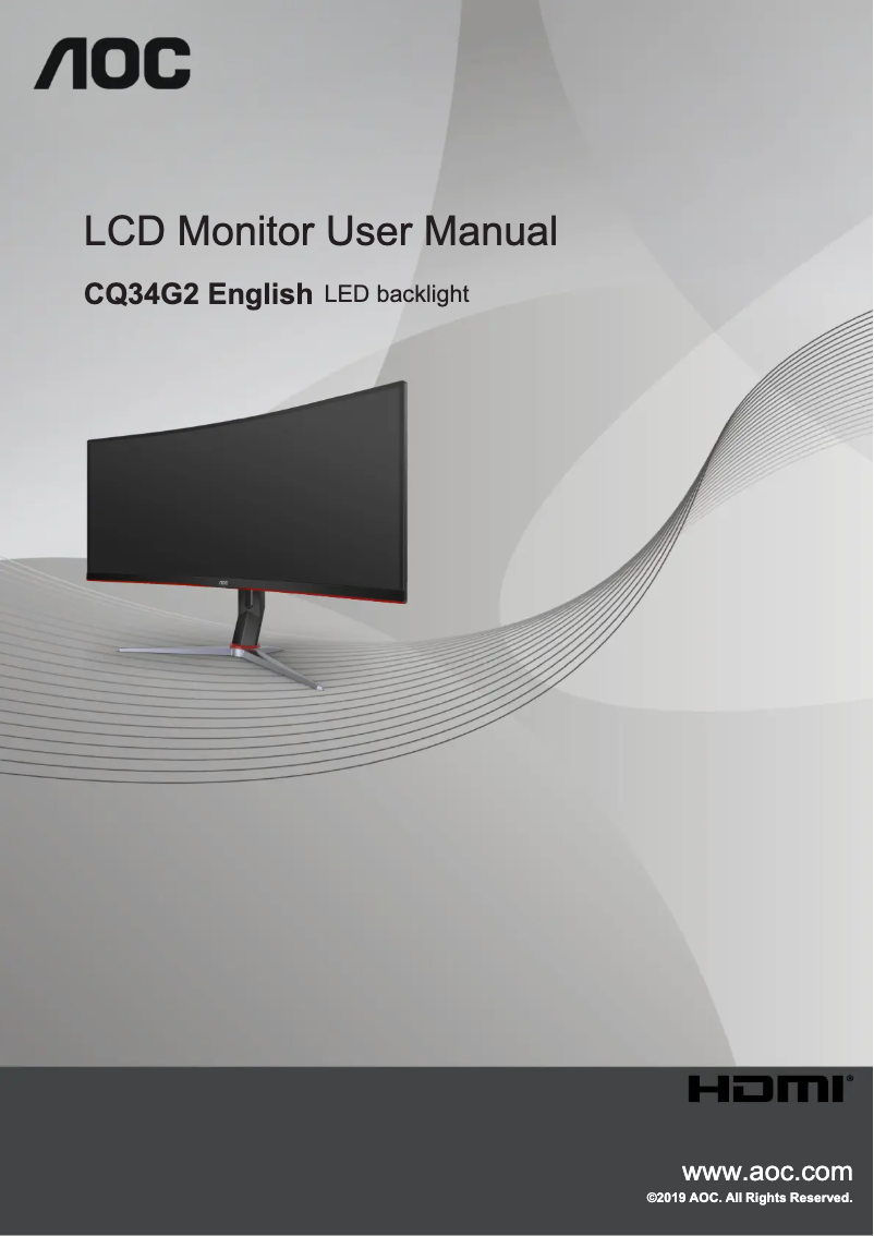 Page n°1 - Manuel utilisateur AOC CQ34G2
