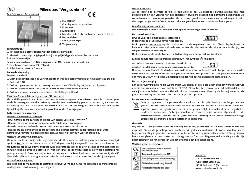 Page 1 de la notice Manuel utilisateur Scala Vergiss Nix 4