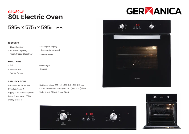 Página 1 del manual Ficha técnica Germanica GEO80CP