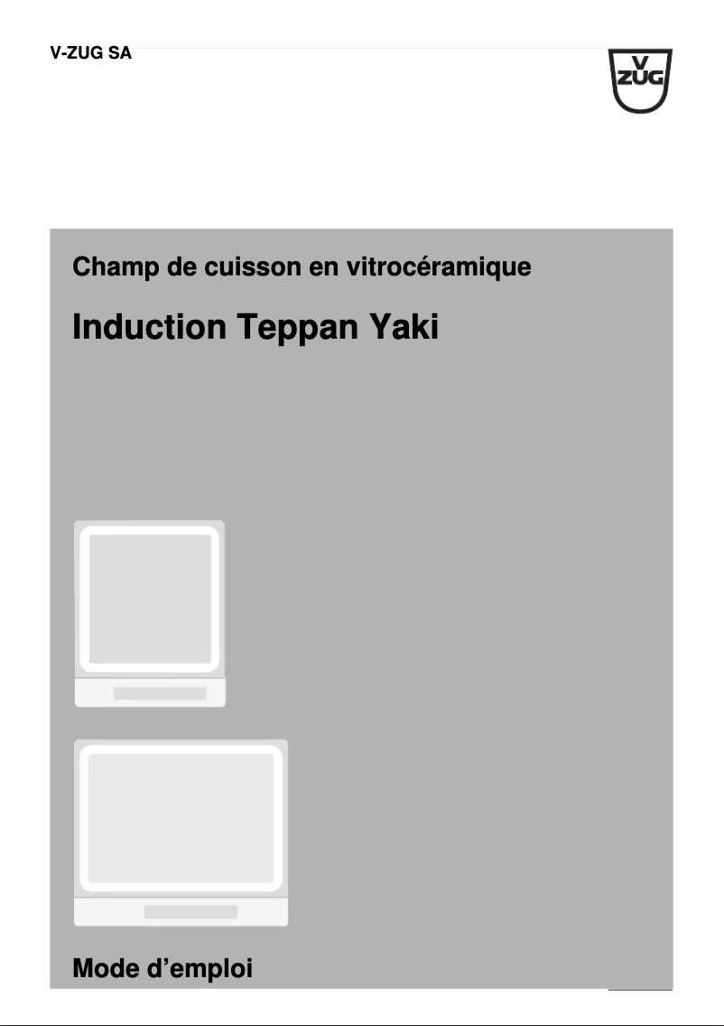 Page n°1 - Manuel utilisateur V-Zug 85A330