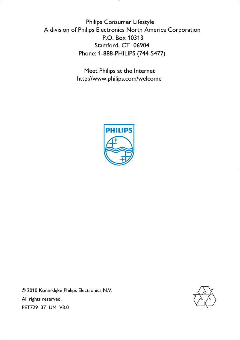 Página 1 del manual Manual de usuario Philips PET729