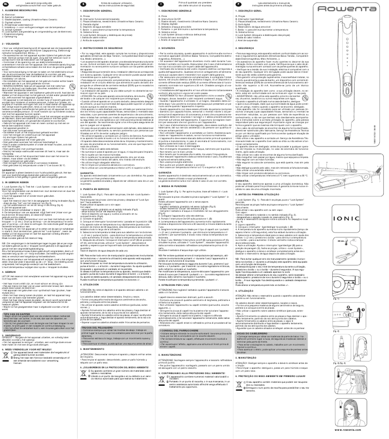 Page 1 de la notice Manuel utilisateur Rowenta CF7650 Sublime Steam