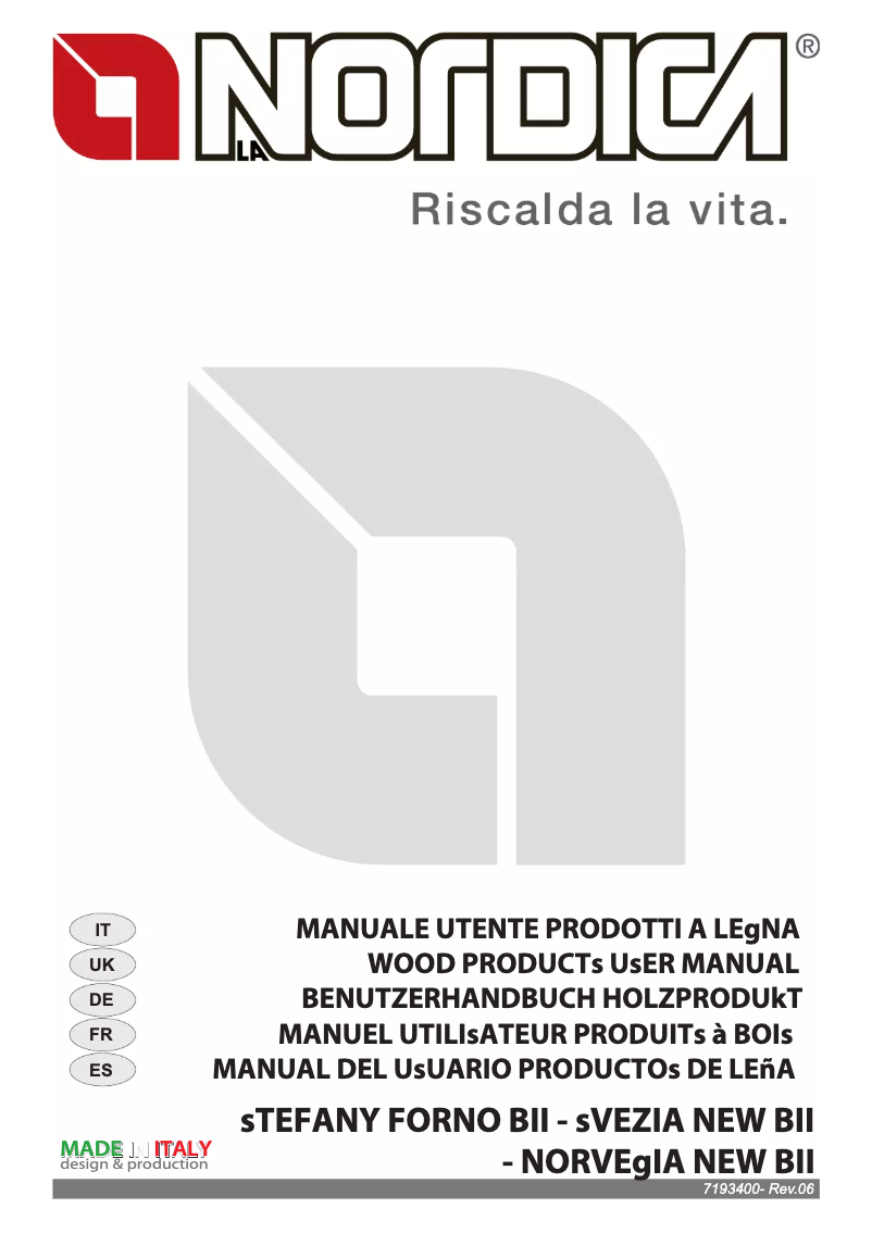 Page 1 de la notice Manuel utilisateur La Nordica Stefany Forno