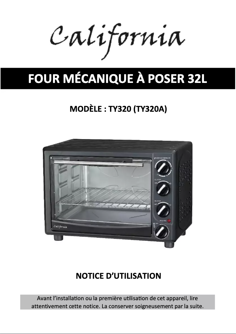 Image de la première page du manuel de l'appareil TY320