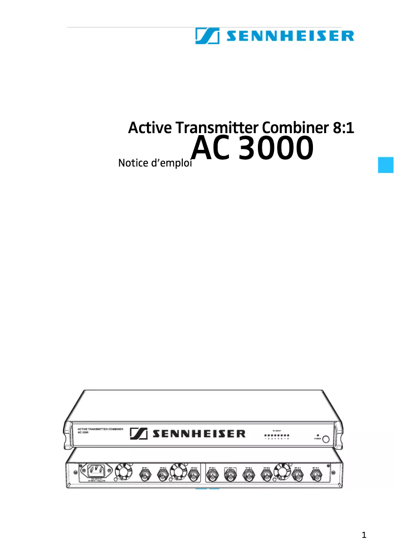 Image de la première page du manuel de l'appareil AC 3000