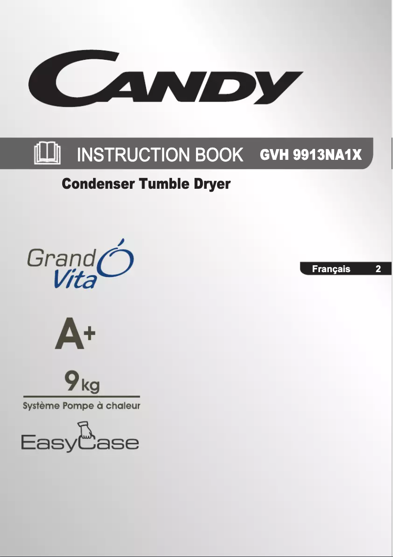 Page n°1 - Manuel utilisateur Candy GVH 9913NA1X-47