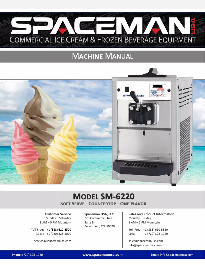 Page 1 de la notice Manuel utilisateur Spaceman 6220