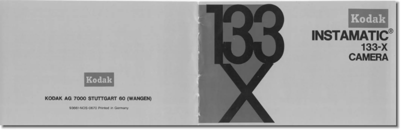 Page n°1 - Manuel utilisateur Kodak Instamatic 133-X