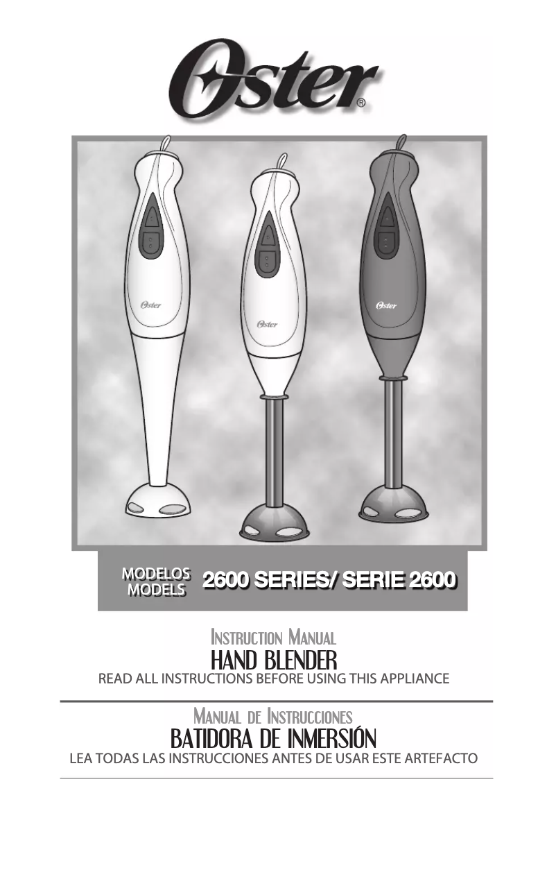 Page 1 de la notice Manuel utilisateur Oster 2605-33A