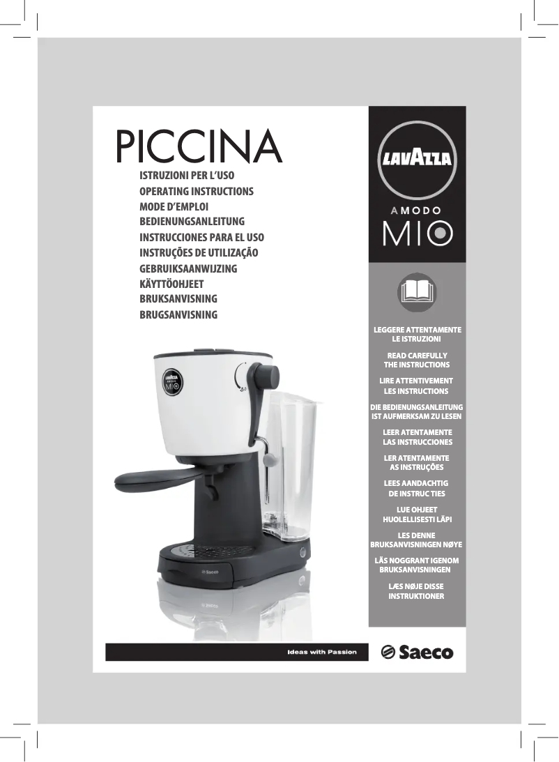Page 1 of the manual User Manual Philips Lavazza A Modo Mio Piccina RI9585