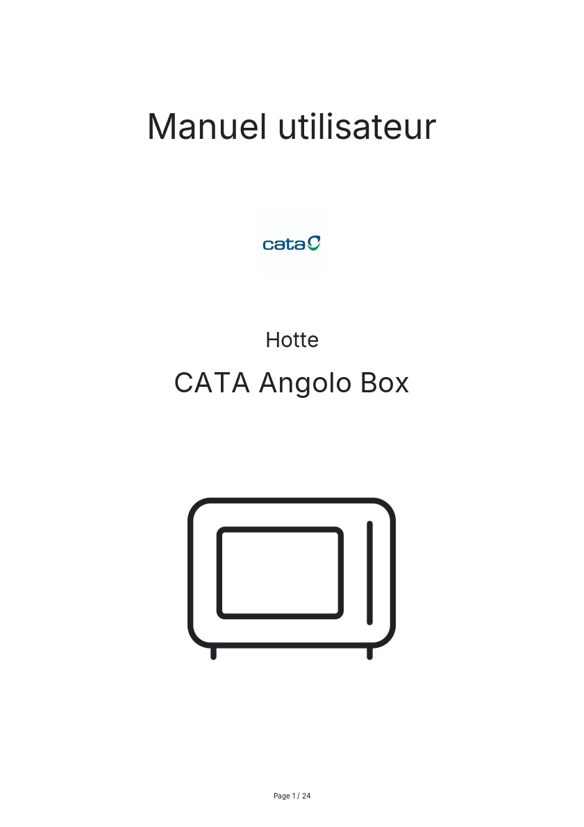 Image de la première page du manuel de l'appareil Angolo Box