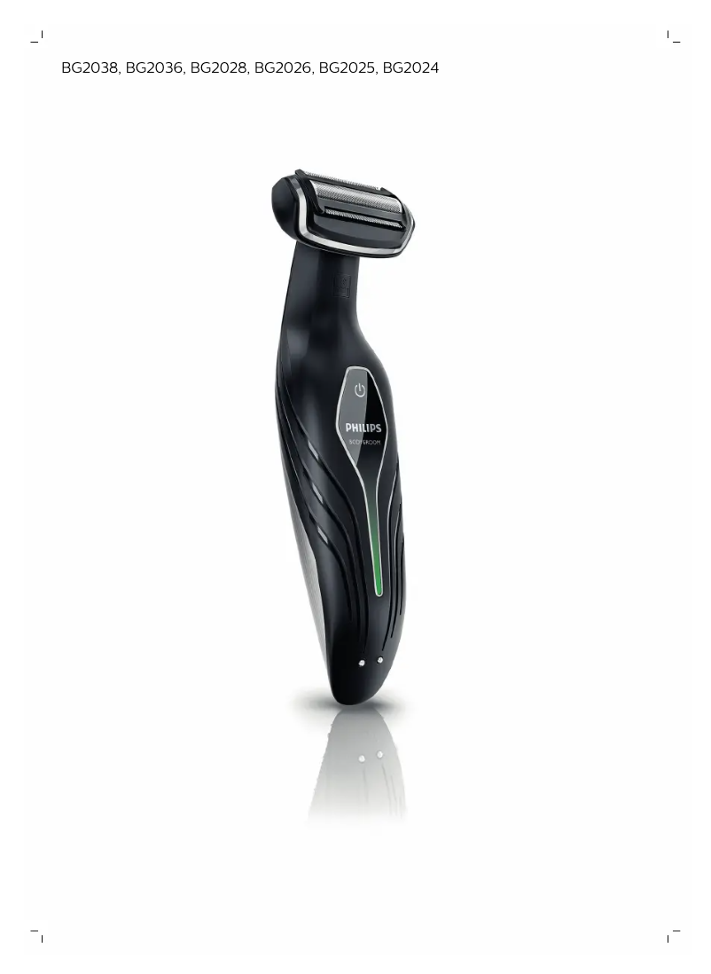 Image de la première page du manuel de l'appareil Bodygroom Series 3000 BG2024