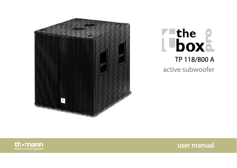 Page 1 de la notice Manuel utilisateur The Box Pro TP 118/800 A