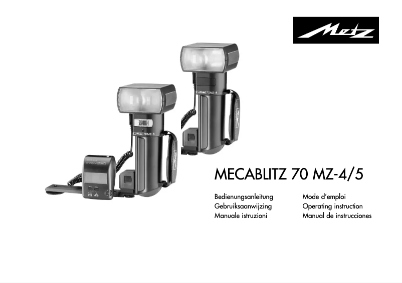 Page n°1 - Manuel utilisateur Metz Mecablitz 70 MZ-5