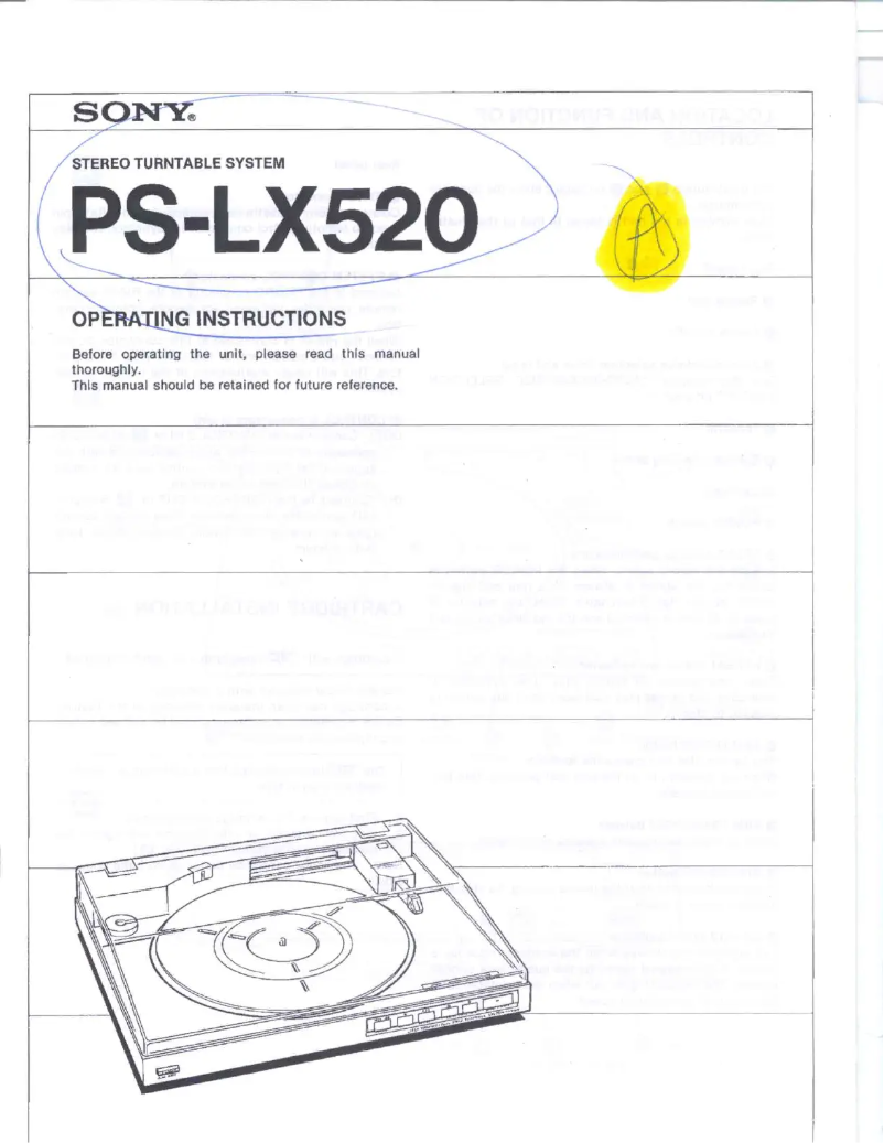 Page n°1 - Manuel utilisateur Sony PS-LX520