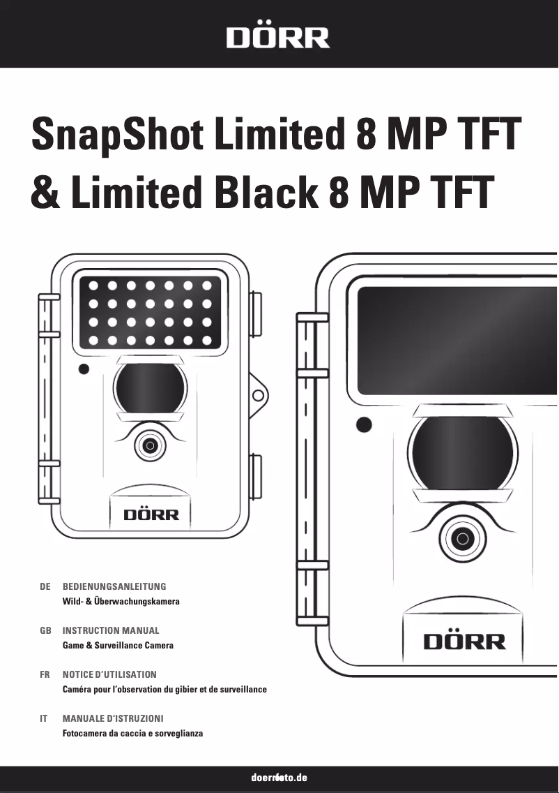 Page 1 de la notice Manuel utilisateur Dörr SnapShot Limited 8MP TFT