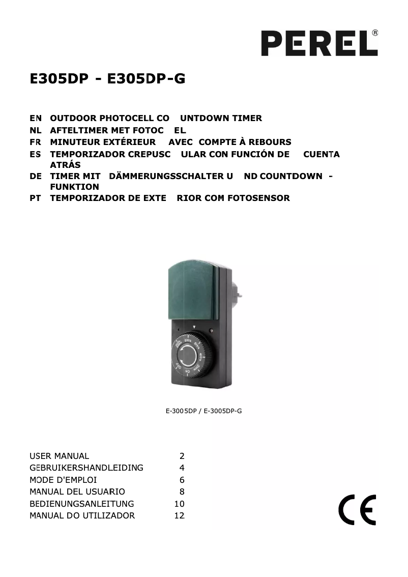 Page n°1 - Manuel utilisateur Perel E305DP