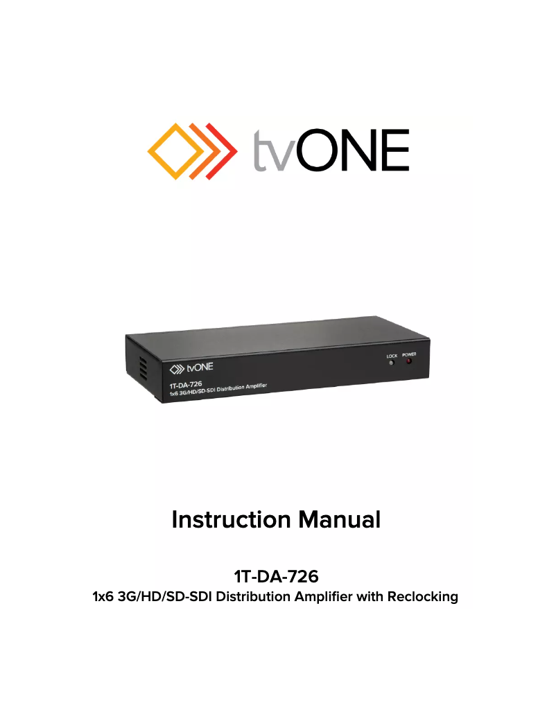 Page 1 de la notice Manuel utilisateur TV One 1T-DA-726