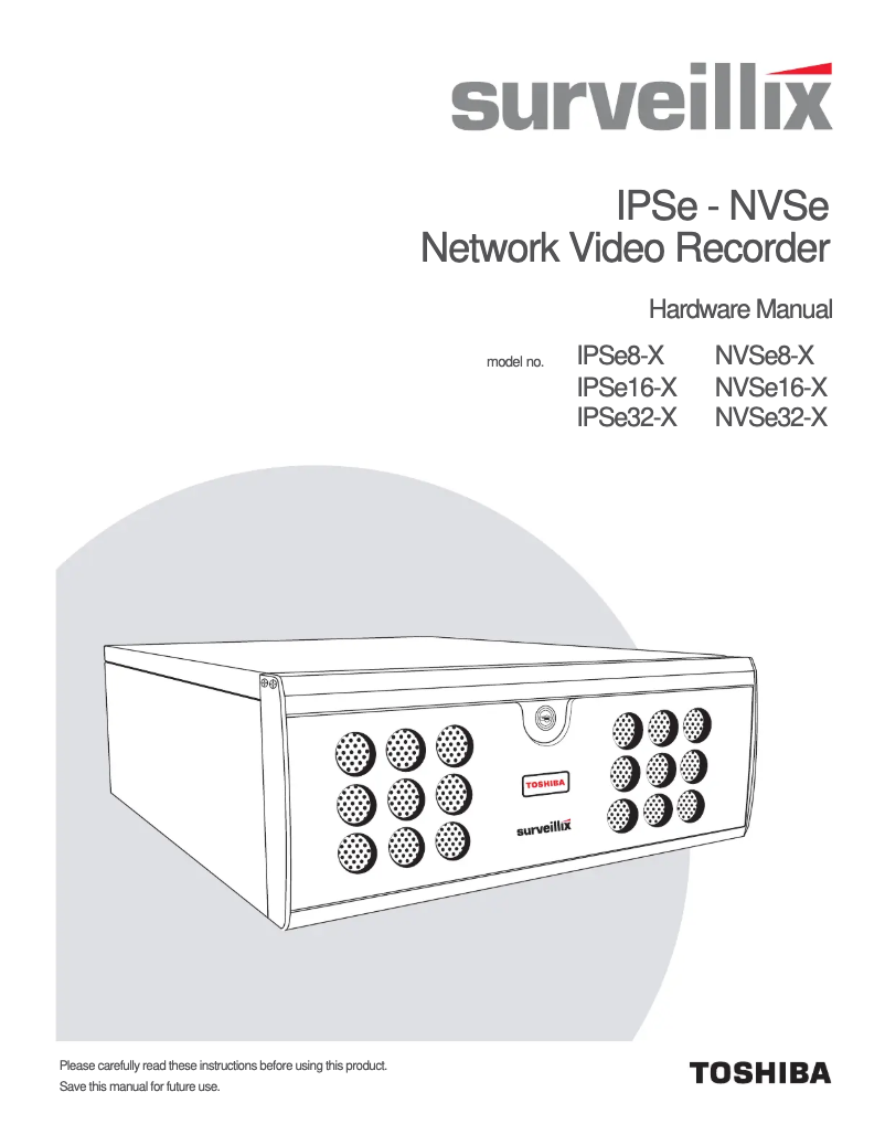 Page n°1 - Manuel utilisateur Toshiba NVSe8
