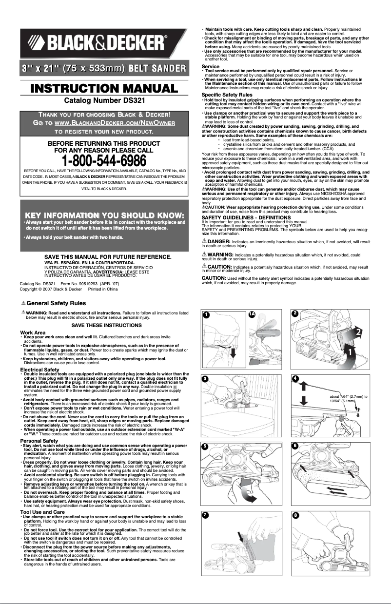 Page 1 de la notice Manuel utilisateur Black & Decker DS321