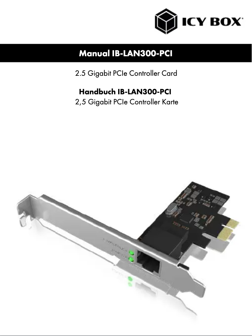 Página 1 del manual Manual de usuario Icy Box IB-LAN300-PCI